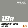 AK Interactive AK1535 Dual Exo 18A - Starship Grey - akril makett festék