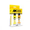 AK Interactive AK1545 POWER YELLOW & FUSION ORANGE DUAL EXO Set 3 - akril makett festék