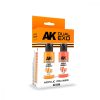 AK Interactive AK1546 PURE ORANGE & FADED ORANGE DUAL EXO Set 4 - akril makett festék