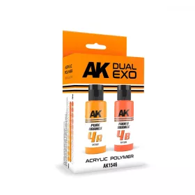   AK Interactive AK1546 PURE ORANGE & FADED ORANGE DUAL EXO Set 4 - akril makett festék