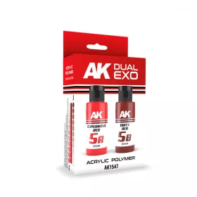   AK Interactive AK1547 SUPERNOVA RED & DIRTY RED DUAL EXO Set 5 - akril makett festék