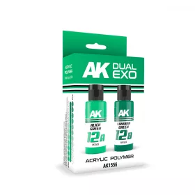   AK Interactive AK1556 ALIEN GREEN & VIRIDIAN GREEN DUAL EXO Set 12 - akril makett festék
