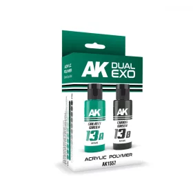   AK Interactive AK1557 GALAXY GREEN & CHAOS GREEN DUAL EXO Set 13 - akril makett festék