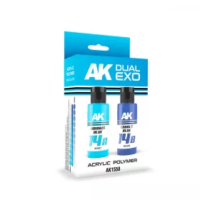   AK Interactive AK1558 URANUS BLUE & COBALT BLUE DUAL EXO Set 14 - akril makett festék