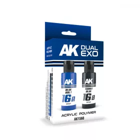   AK Interactive AK1560 BLUE BOLT & TURBO BLUE DUAL EXO Set 16 - akril makett festék