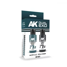   AK Interactive AK1561 GRAPHITE BLUE & LUNAR BLUE DUAL EXO Set 17 - akril makett festék
