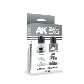   AK Interactive AK1565 SILVER & GUN METAL DUAL EXO Set 21 - akril makett festék