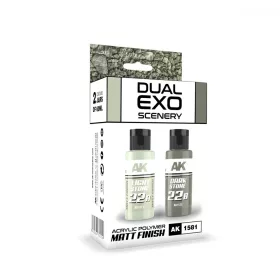   AK Interactive AK1581 LIGHT STONE & DARK STONE DUAL EXO Set 22 - akril makett festék