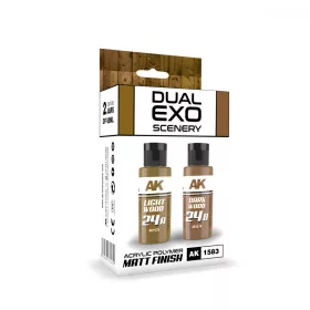   AK Interactive AK1583 LIGHT WOOD & DARK WOOD DUAL EXO Set 24 - akril makett festék