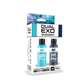   AK Interactive AK1584 LIGHT CIANITE & DARK CIANITE DUAL EXO Set 25 - akril makett festék