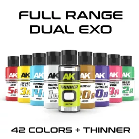   AK Interactive AK1590 FULL RANGE DUAL EXO (42 Ref + thinner) - akril makett festék