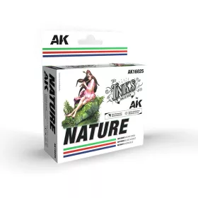   AK Interactive AK16025 NATURE - INK SET - akril tintafesték-készlet makettezéshez