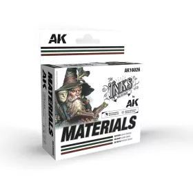   AK Interactive AK16026 MATERIALS - INK SET - akril tintafesték-készlet makettezéshez