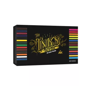   AK Interactive AK16055 SPECIAL BOX FULL RANGE THE INKS - akril tintafesték-készlet makettezéshez