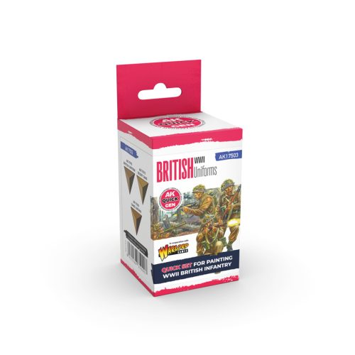 AK Interactive AK17503 BRITISH WWII UNIFORMS - QUICK GEN SET akril makett festék készlet