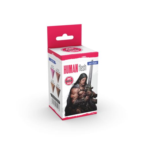 AK Interactive AK17506 HUMAN FLESH - QUICK GEN SET akril makett festék készlet