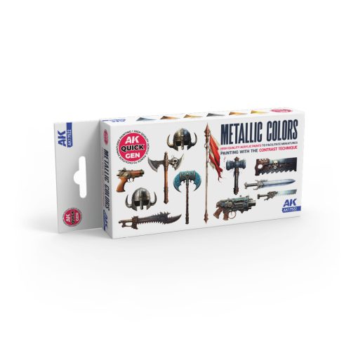 AK Interactive AK17522 METALLICS - QUICK GEN SET akril makett festék készlet