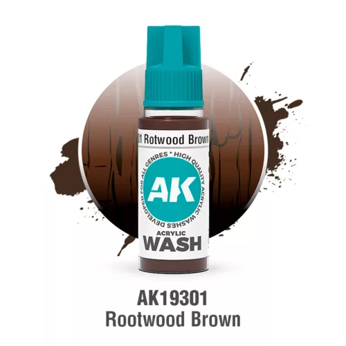 AK Interactive AK19301 ROTWOOD BROWN - ACRYLIC WASH - Akril bemosó