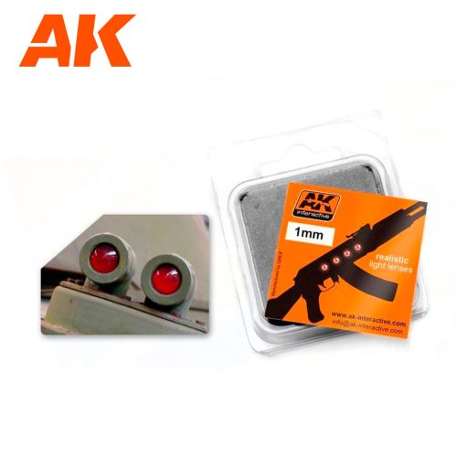 AK Interactive AK201 LENS RED 1mm - Üveglencse fényszórókhoz - piros