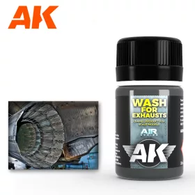  AK Interactive AK2040 WASH FOR EXHAUST - Bemosó repülőgép hajtómű kiömlőhöz