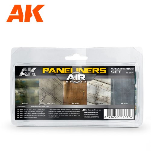 AK Interactive AK2070 PANELINERS WEATHERING SET COMBO - Panelvonal bemosó készlet, 5 db