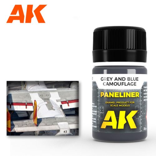 AK Interactive AK2072 Paneliner for grey and blue camouflage 35ml - Panelvonal bemosó