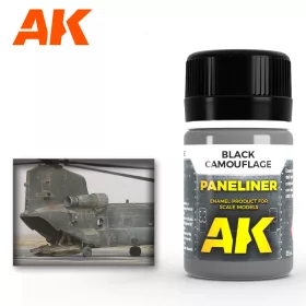   AK Interactive AK2075 Paneliner for black camouflage 35ml - Panelvonal bemosó