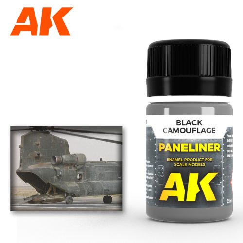 AK Interactive AK2075 Paneliner for black camouflage 35ml - Panelvonal bemosó