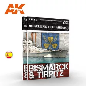   AK Interactive AK250 MODELLING FULL AHEAD 03 Bismarck & Tirpitz (Spanish) - kiadvány makettezéshez