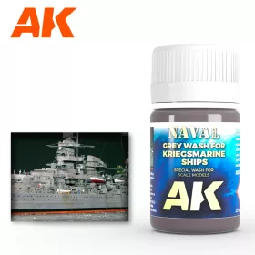   AK Interactive AK303 GREY WASH FOR KRIEGSMARINE SHIPS - Bemosó német haditengerészeti hajókhoz