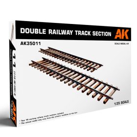   AK Interactive AK35011 DOUBLE RAILWAY TRACK SECTION 1/35 vasúti makett