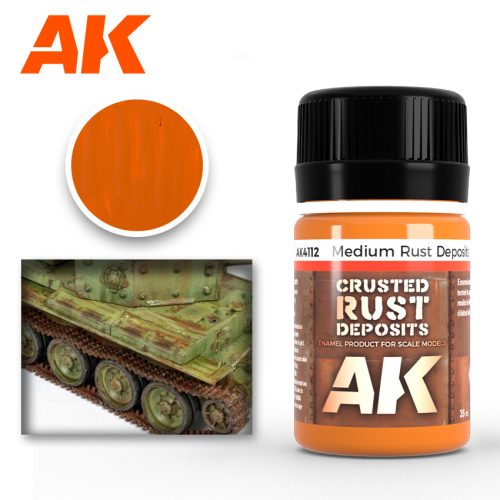 AK Interactive AK4112 MEDIUM RUST DEPOSIT - Közepes rozsdaszínű kérges rozsda hatás