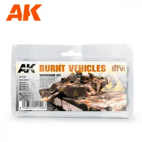   AK Interactive AK4120 BURNT VEHICLES SET - Kiégett jármű színek készlet
