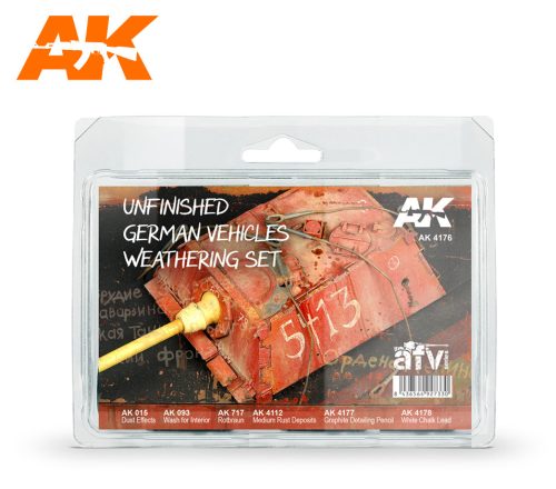 AK Interactive AK4176 UNFINISHED GERMAN VEHICLES WEATHERING SET