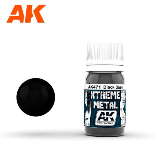 AK Interactive AK471 XTREME METAL BLACK BASE - Fekete, alapozó