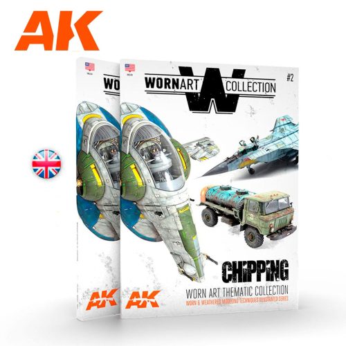 AK Interactive AK4903 WORN ART COLLECTION #02 CHIPPING (English) - kiadvány makettezéshez
