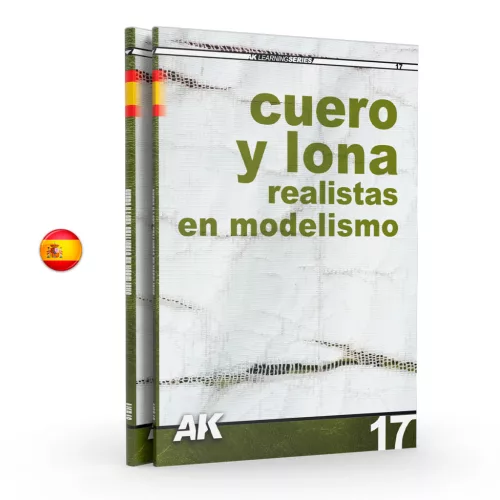 AK Interactive AK543 AK LEARNING 17: CUERO Y LONA REALISTAS EN MODELISMO (Espanol) - kiadvány makettezéshez