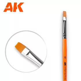   AK Interactive AK611 FLAT BRUSH 6 SYNTHETIC - Szintetikus Lapos ecset 6-os méret