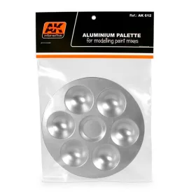   AK Interactive AK612 ALUMINUM PALLET 6 WELLS - Festékpaletta, 6 helyes