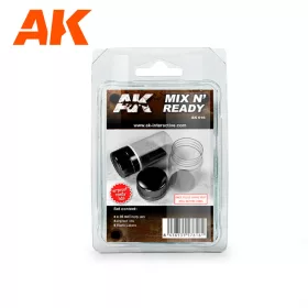   AK Interactive AK616 MIX N READY (4 EMPTY JARS WHITH LABELS) - Tárolópalack csavaros tetővel, 35 ml
