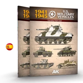   AK Interactive AK643 1941-1945 AMERICAN MILITARY VEHICLES (Spanish) - kiadvány makettezéshez