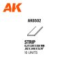 AK Interactive AK6502 Strips 0.30 x 1.00 x 350mm - STYRENE STRIP - sztirol csík