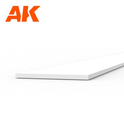 AK Interactive AK6506 Strips 0.30 x 5.00 x 350mm - STYRENE STRIP - sztirol csík