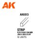 AK Interactive AK6513 Strips 0.75 x 0.50 x 350mm - STYRENE STRIP - sztirol csík