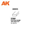 AK Interactive AK6515 Strips 0.75 x 2.00 x 350mm - STYRENE STRIP - sztirol csík