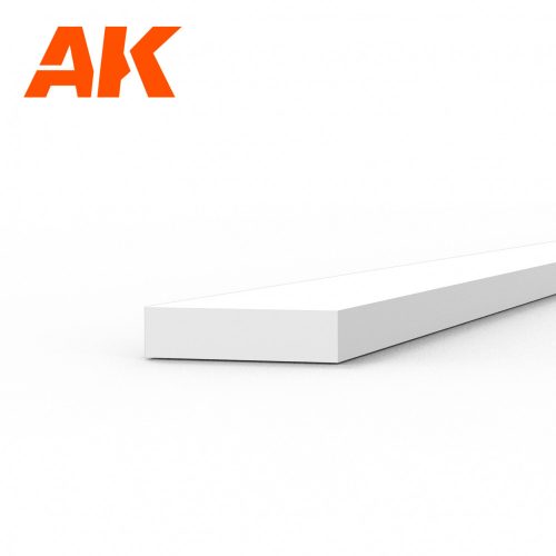 AK Interactive AK6516 Strips 0.75 x 3.00 x 350mm - STYRENE STRIP - sztirol csík