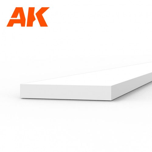 AK Interactive AK6518 Strips 0.75 x 5.00 x 350mm - STYRENE STRIP - sztirol csík