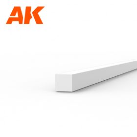   AK Interactive AK6519 Strips 1.00 x 1.00 x 350mm - STYRENE STRIP - sztirol négyzet profil