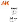 AK Interactive AK6536 Rod 0.50 diameter x 350mm - STYRENE STRIP - sztirol rúd