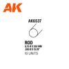 AK Interactive AK6537 Rod 0.75 diameter x 350mm - STYRENE STRIP - sztirol rúd